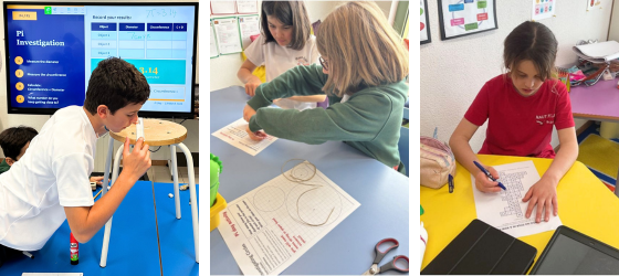 Maths learning at Haut-Lac - primary school Pi Day activities
